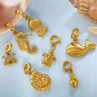 European Coastal Pendant Steel 18K Gold Plated DIY Charm