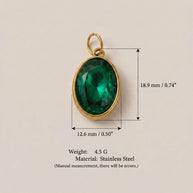 Vintage Gemstone Crystal Stainless Steel DIY Pendants Charm