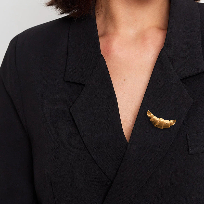 Croissant Pin Brooch | Anti-Gaping Clothing Clip for Women