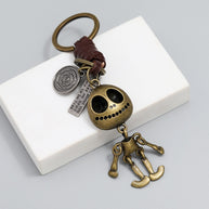 Skeleton Keychain | Braided Leather Halloween Accessory