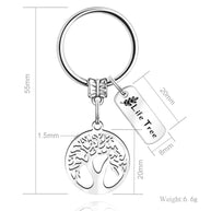 Life Tree Keychain | Titanium Steel Engrave | Nature Gift