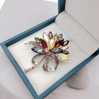 Flower Bouquet Brooch | Crystal Wedding Pin | Vintage