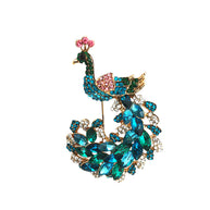 Peacock Brooch Rhinestone Pin | Luxury Women's