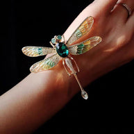 Dragonfly Insect Oil Drop Rhinestone Brooch Elegant Women's