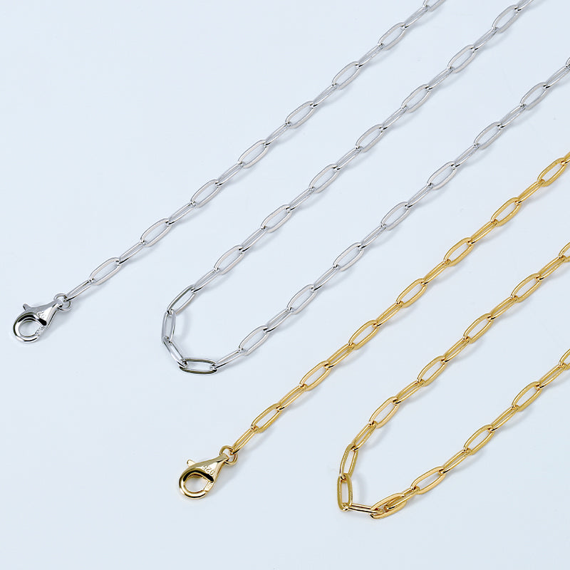 Silver Paperclip Chain Necklace