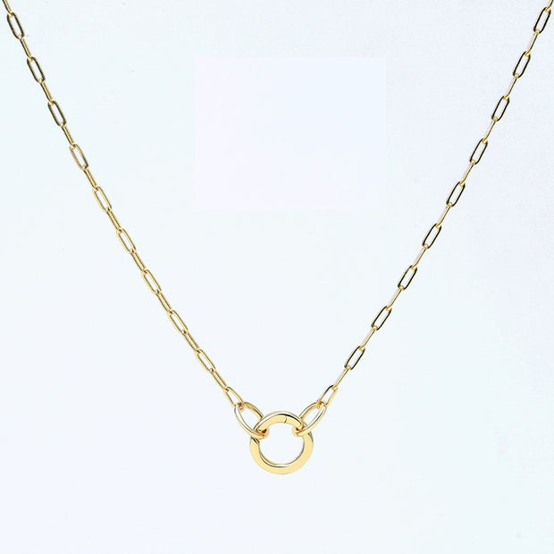 Paperclip Chain Charm Necklace