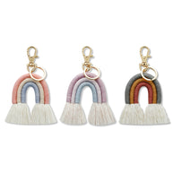 Handmade Fashion Cotton Boho Rainbow Keychain Charm JXK68215