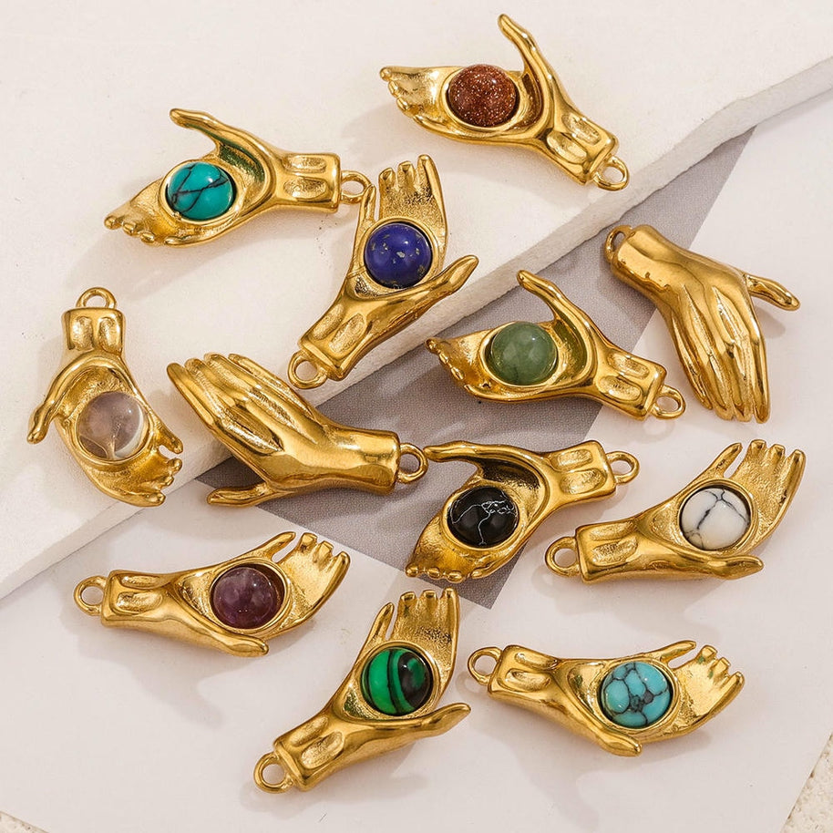 DIY Natural Stone Pendant Necklace Bracelet Charm JXCY2097