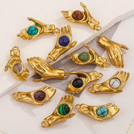 DIY Natural Stone Pendant Necklace Bracelet Charm JXCY2097