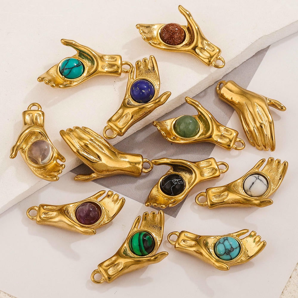 DIY Natural Stone Pendant Necklace Bracelet Charm JXCY2097