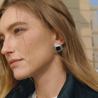 Black Enamel Earring | Stainless Steel Drop | Luxury Women's