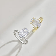 Oval  Ice Flower Cut CZ Wedding Ring JDY120849