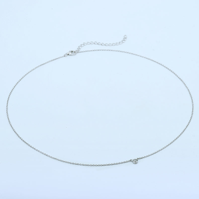 Sterling Silver Bezel Necklace