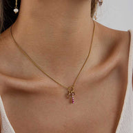 Pink Heart Charm Necklace