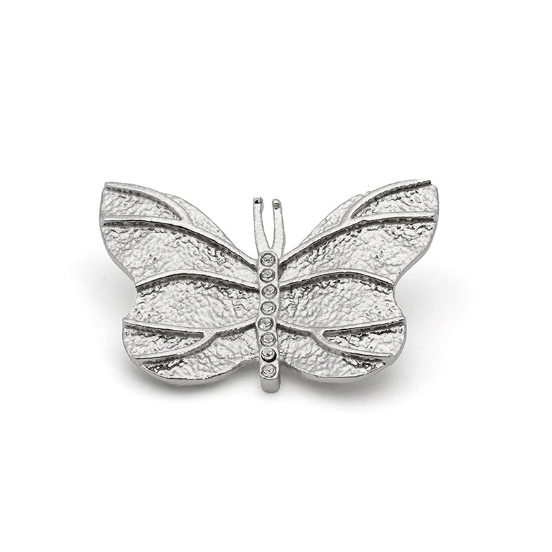 Stainless Steel Butterfly Brooch | Elegant Pin for Women