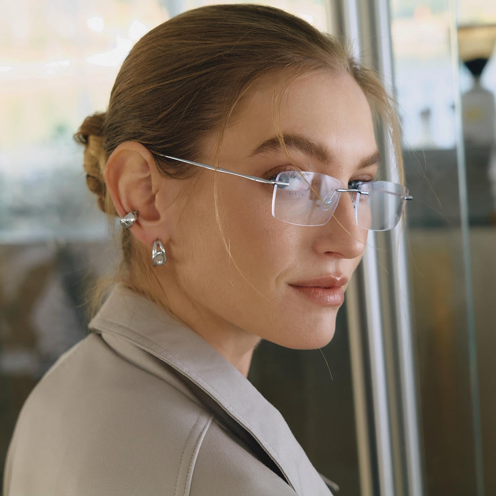 Zircon Earrings | Clip-On Stainless Steel | Luxury Women's