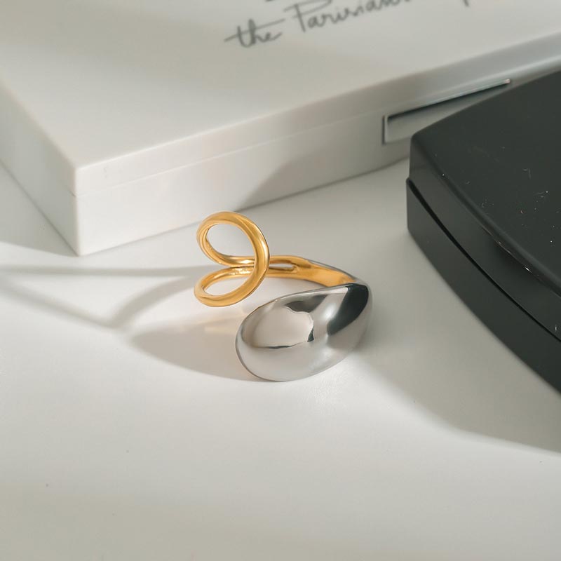 Geometric Teardrop Ring
