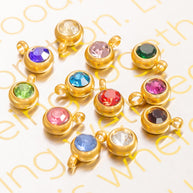 6mm Birthstone Single Pendant Steel Necklace Charm JXPJ91627A