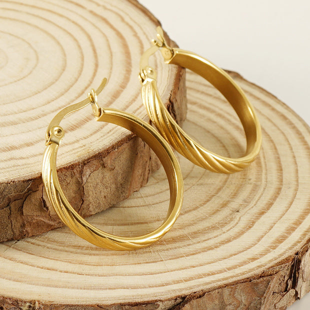 Ribbed Tube Earrings