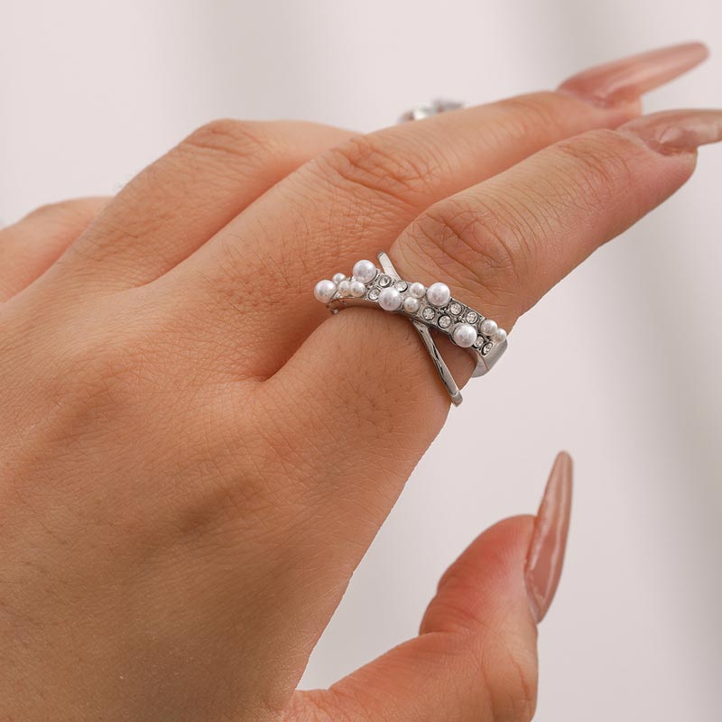 Pearl Cross Ring