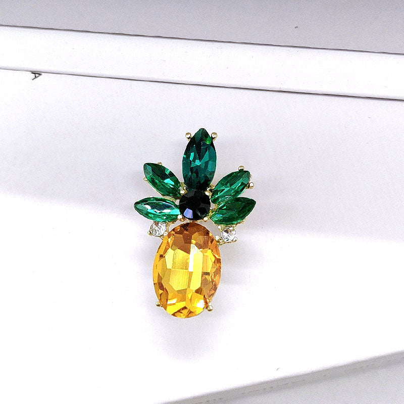 Cute Pineapple Brooch | Crystal Fruit Pin | Women's Gift