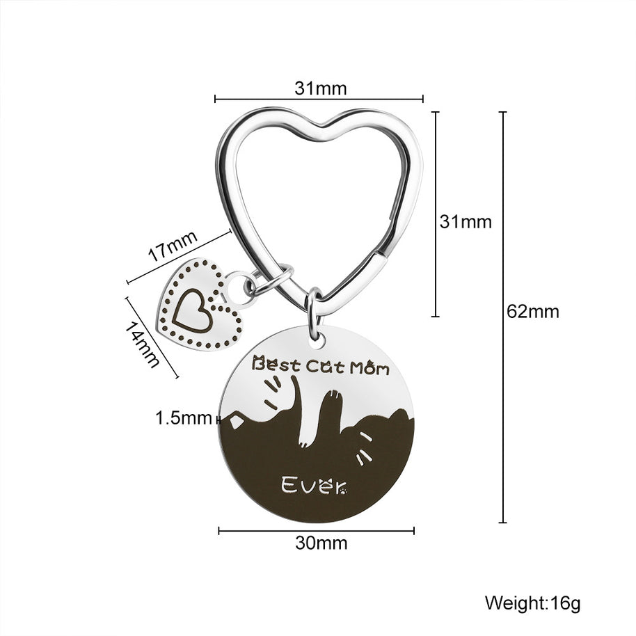 Heart Keychain | Stainle Steel Engrave | Couple Gift