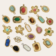 French Flower Pendant | Lucky Four Leaf Clover Steel Charm