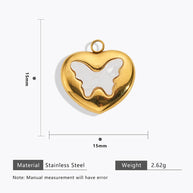 DIY Heart Bug Sun Charm Steel 18K Gold Plated JXCY1631-2406
