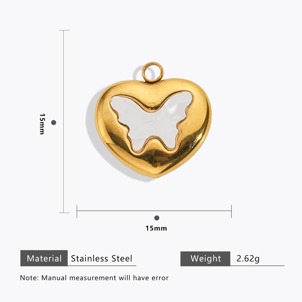 DIY Heart Bug Sun Charm Steel 18K Gold Plated JXCY1631-2406