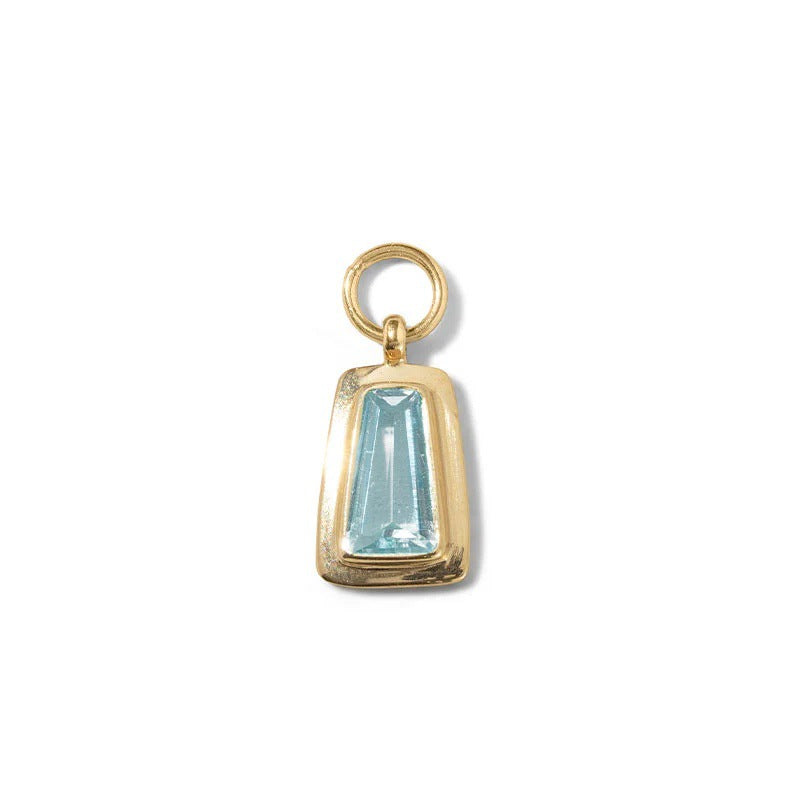 CZ Pendant Steel 18K Gold Vacuum Plating Adjustable Chain
