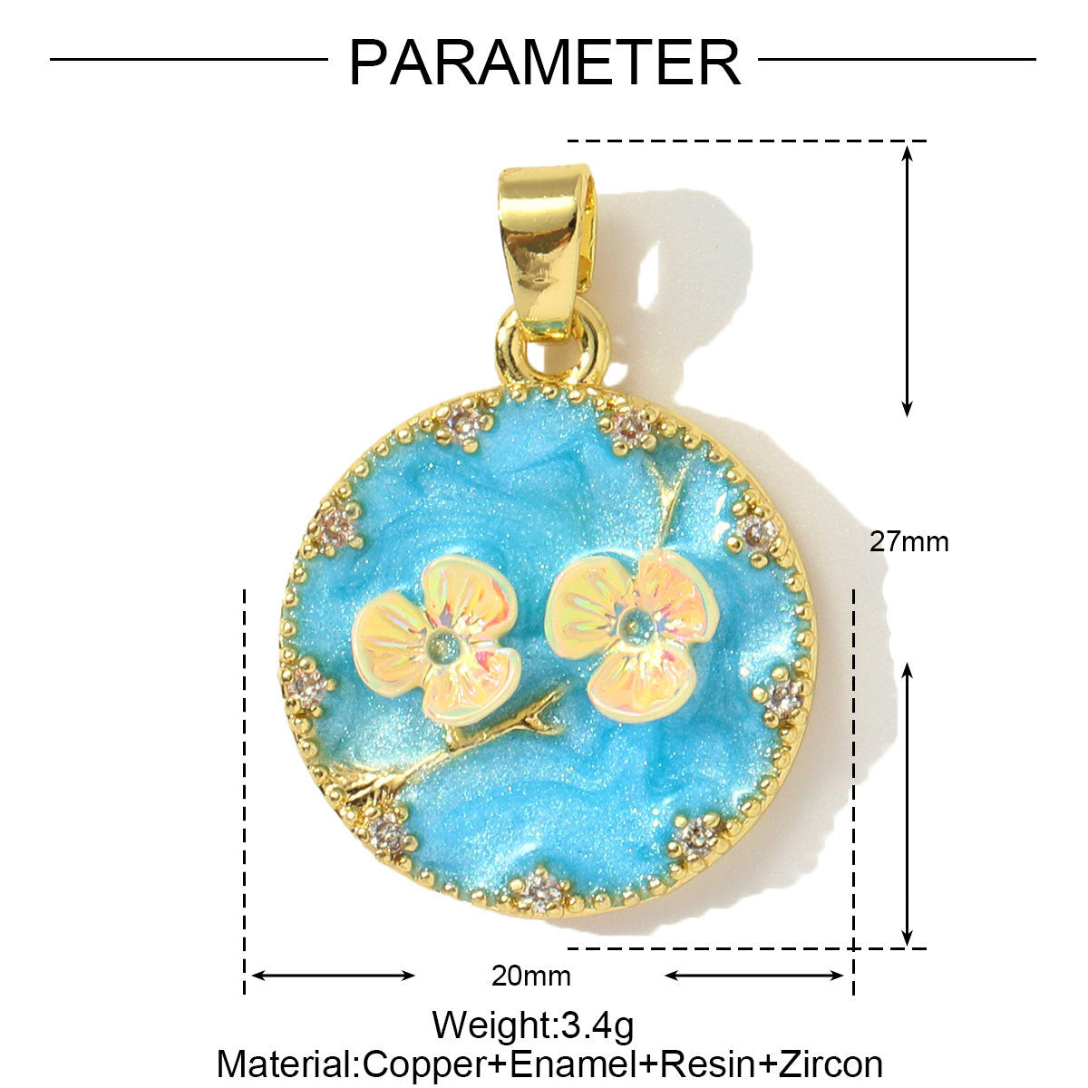 Angel Number 1111 Pendant | Enamel Flower Boot Fashion Charm
