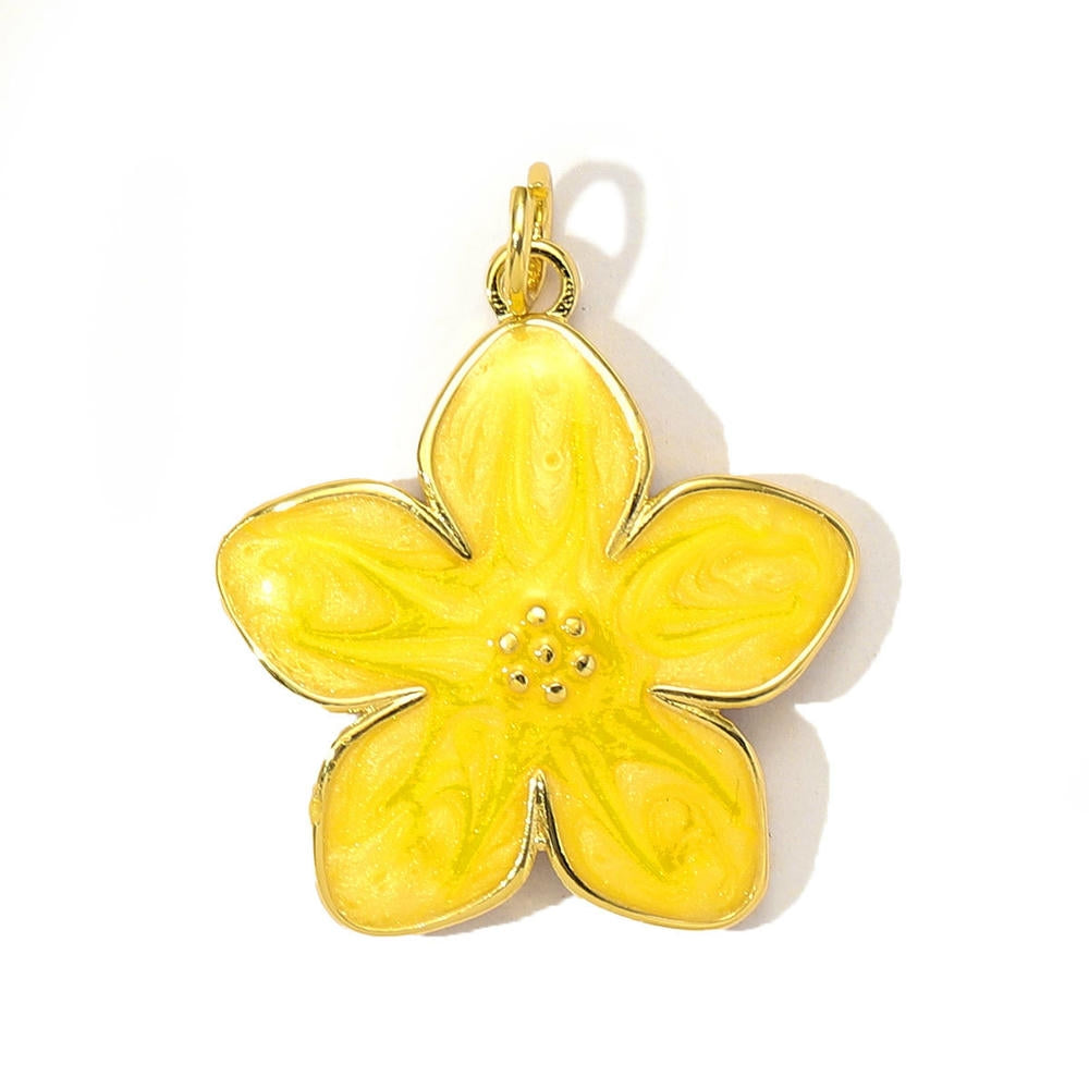Cherry Blossom Pendant | Romantic Enamel Leaf French Charm