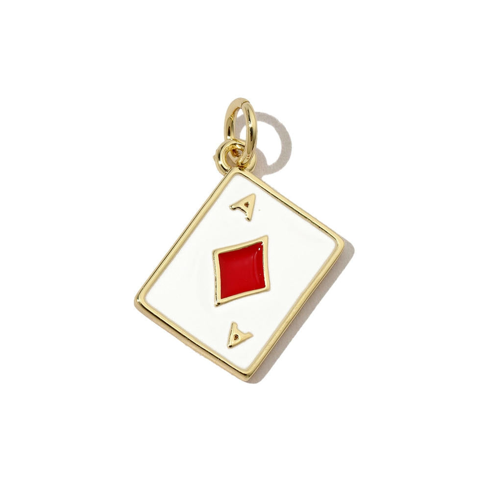 Modern Dice Love Pendant | Enamel Poker Heart Charm