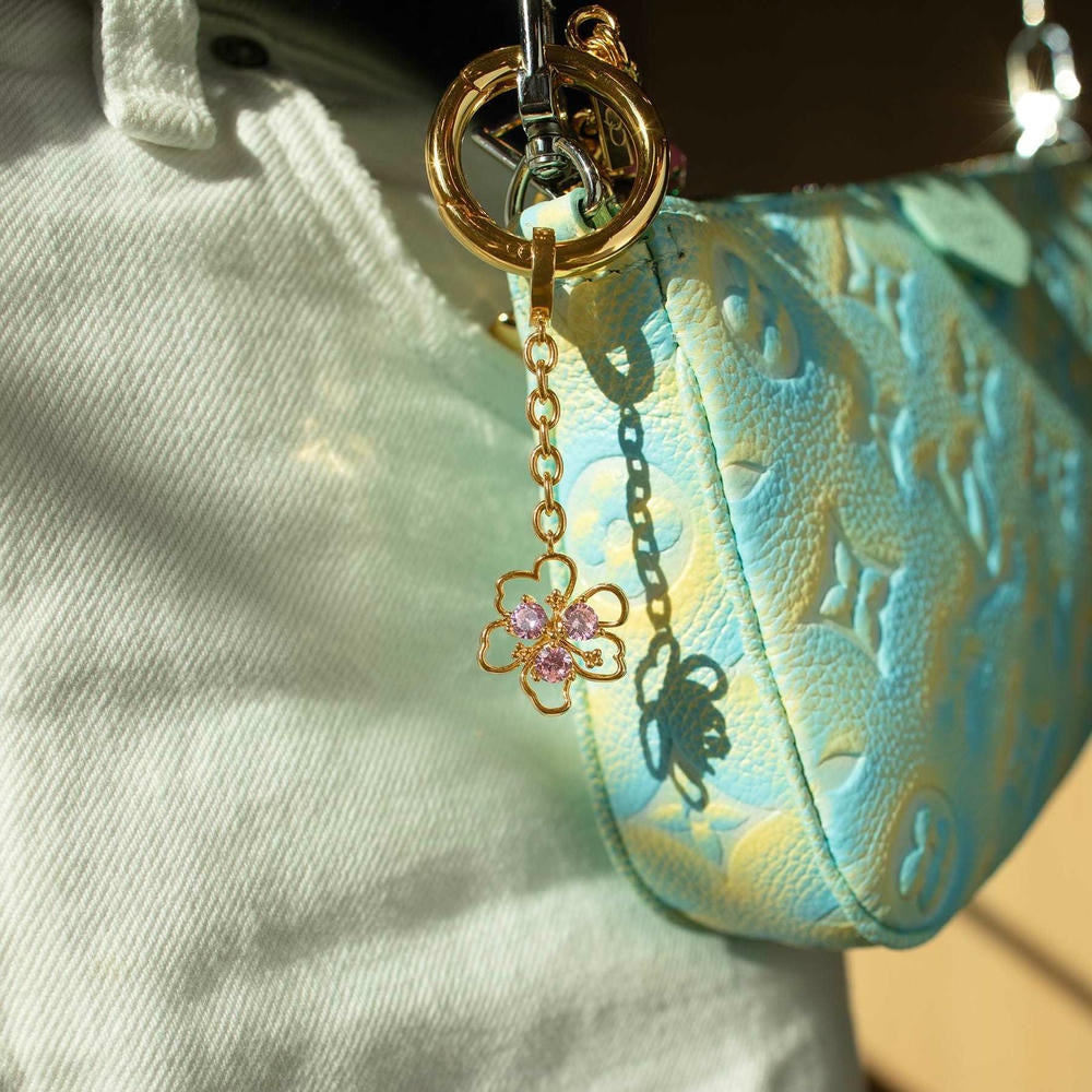 Stainless Steel Cherry Blossom flower Bag Charm Accessories