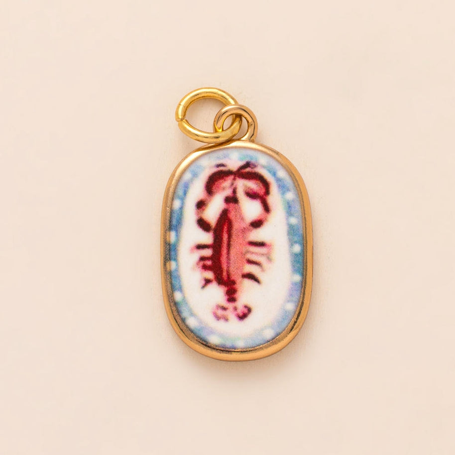Colorful Pumpkin Bird Enamel Pendant 18K Gold Plated Women