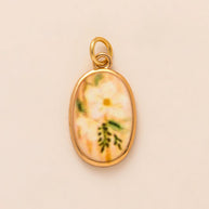 Colorful Pumpkin Bird Enamel Pendant 18K Gold Plated Women