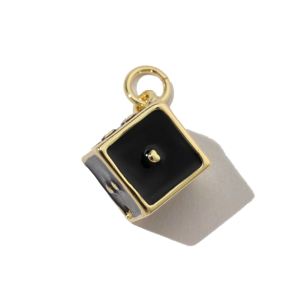 Modern Dice Love Pendant | Enamel Poker Heart Charm