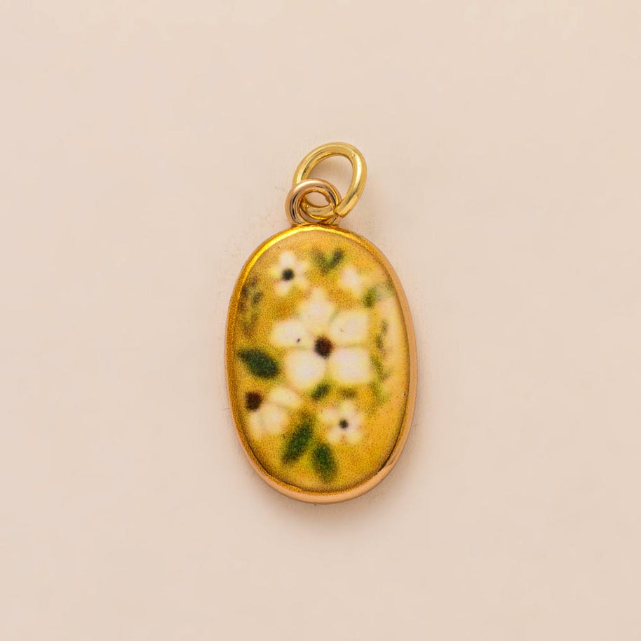Colorful Pumpkin Bird Enamel Pendant 18K Gold Plated Women