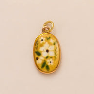Colorful Pumpkin Bird Enamel Pendant 18K Gold Plated Women