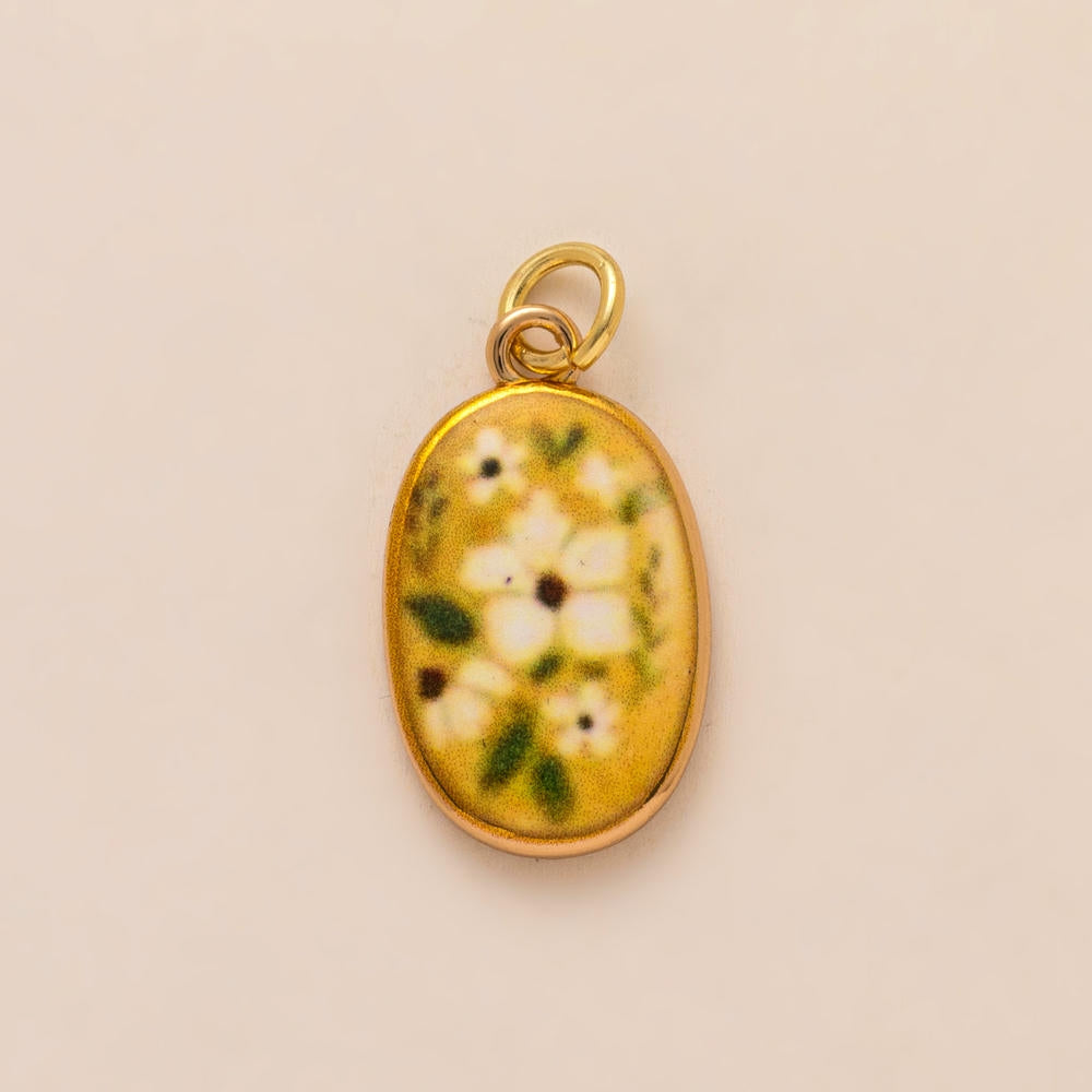 Colorful Pumpkin Bird Enamel Pendant 18K Gold Plated Women
