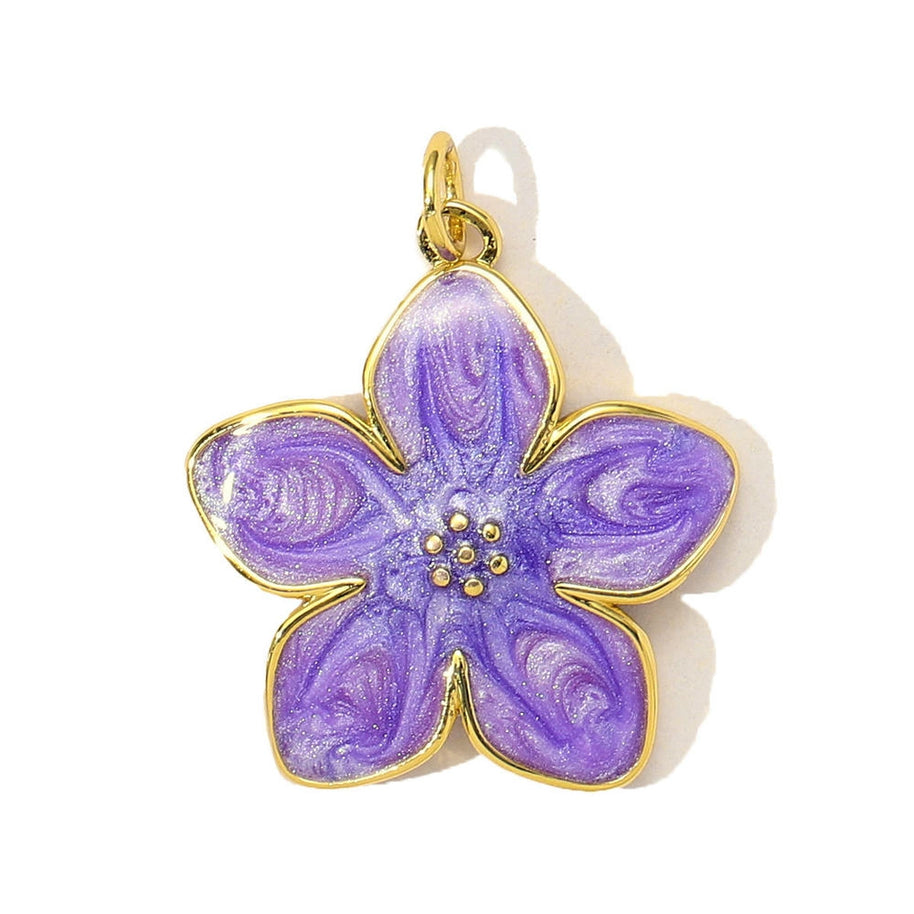Cherry Blossom Pendant | Romantic Enamel Leaf French Charm