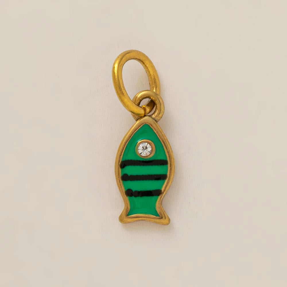 DIY Sea Creatures Pendant Steel 18K Gold Plated Women