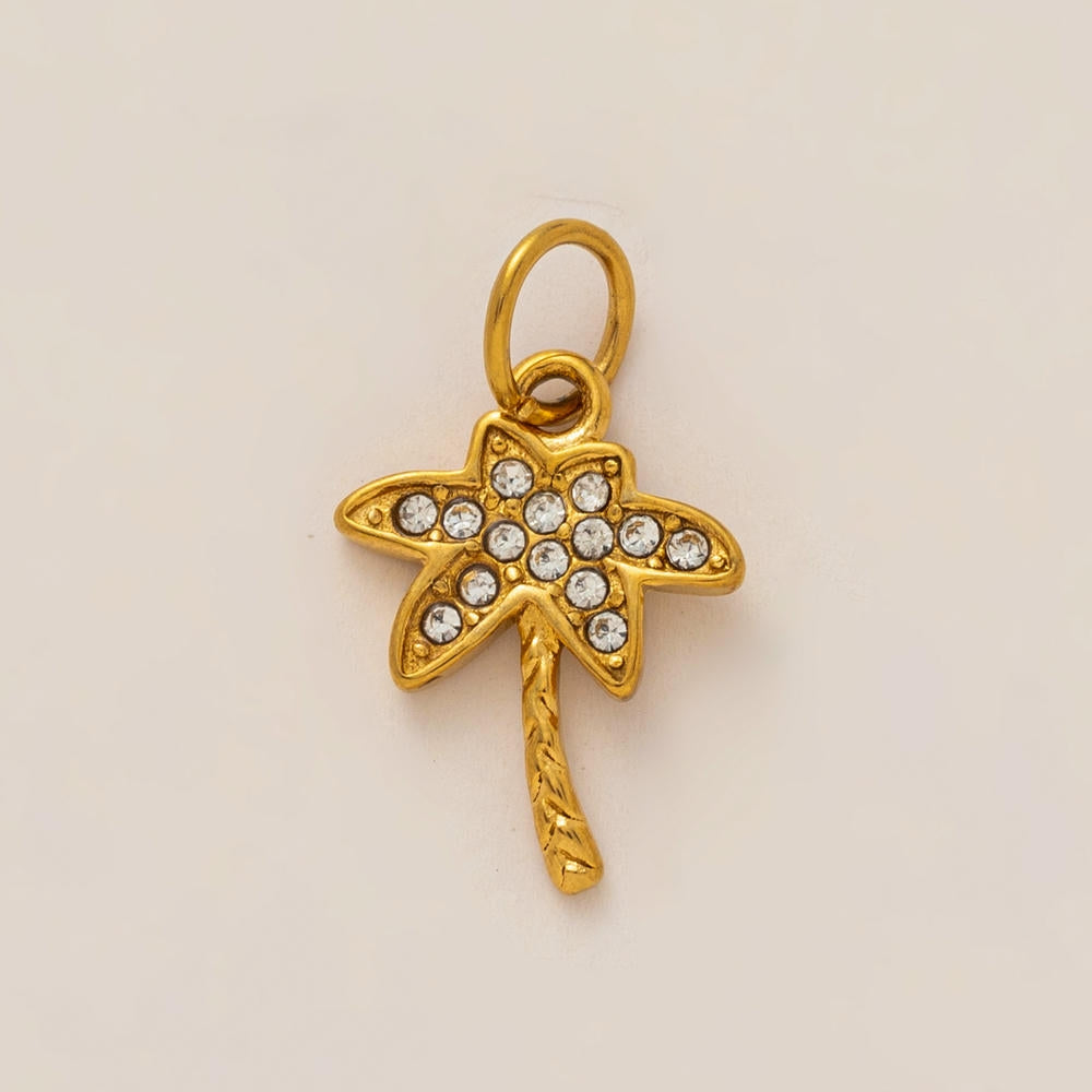 18K Gold Shoe Charm Stainless Steel DIY JX26041237GK