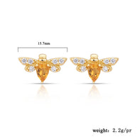 Citrine Bee Stud Earring
