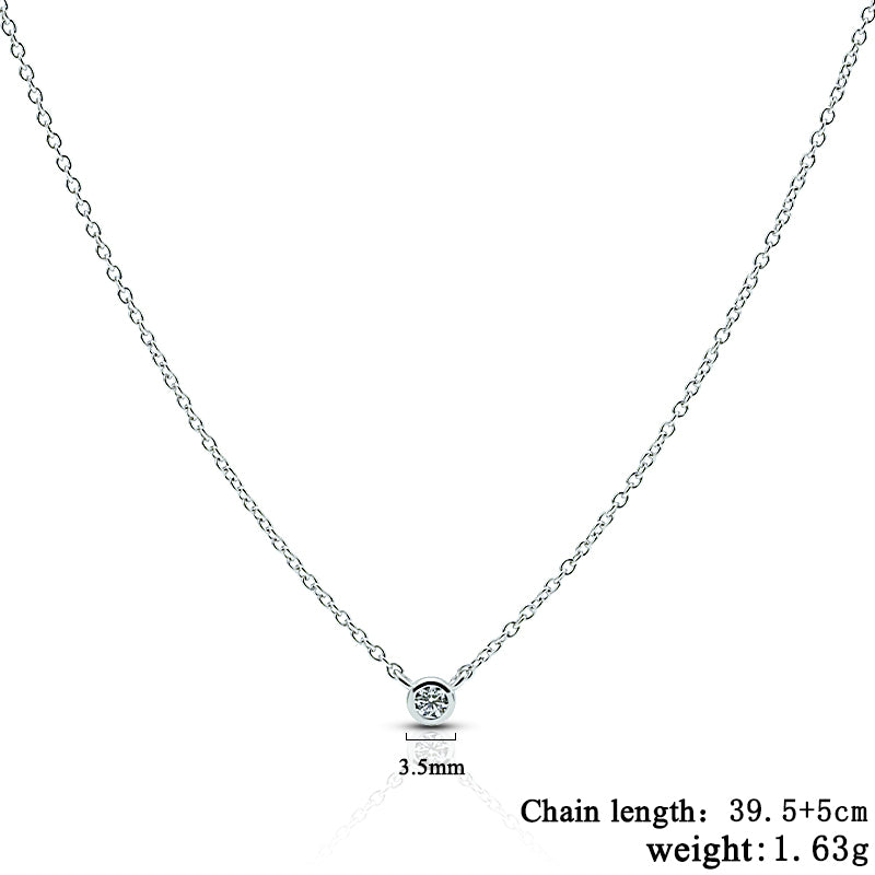 Sterling Silver Bezel Necklace