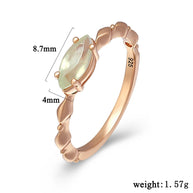 Retro Prehnite Marquise Ring