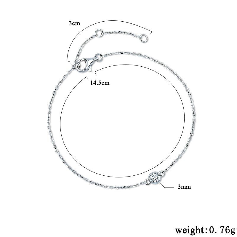 Sterling Silver Bezel Bracelet