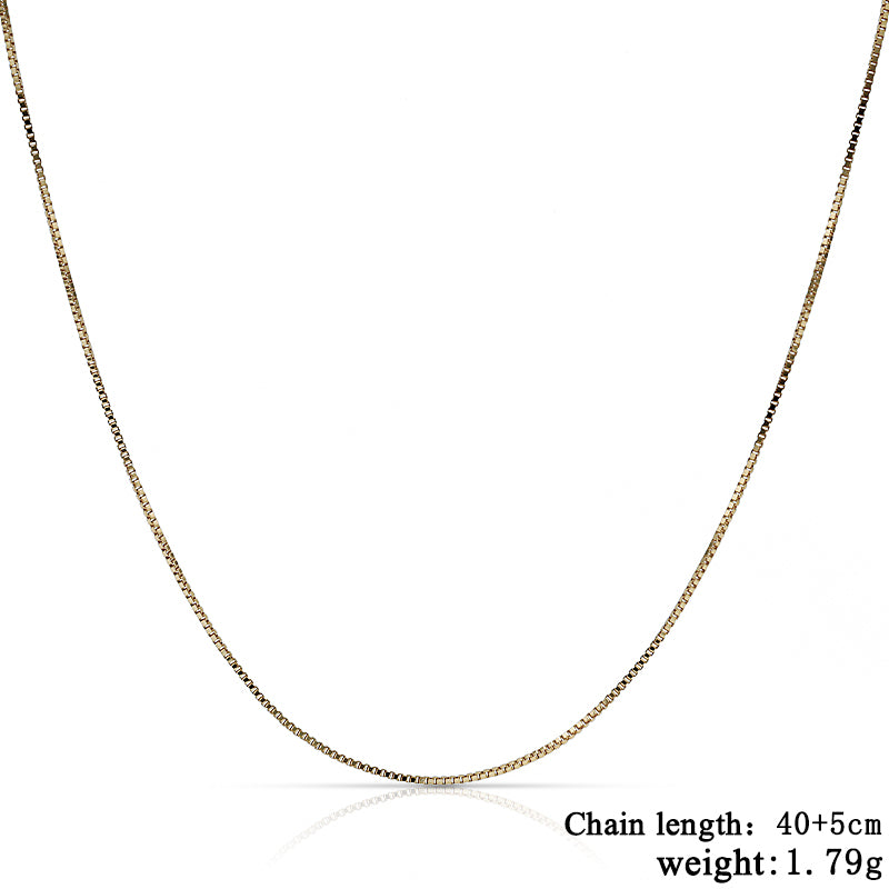 0.75mm Sterling Silver Box Chain Necklace