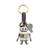 Robot Leather Keychain | Braid Bag Charm | Creative Gift