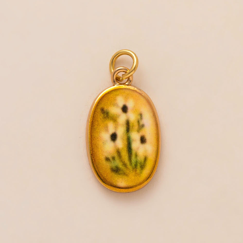 Colorful Pumpkin Bird Enamel Pendant 18K Gold Plated Women